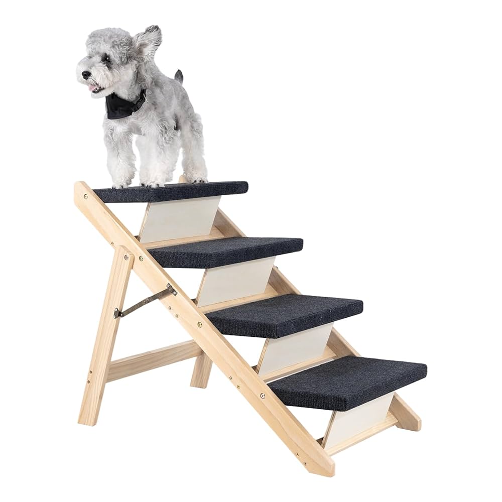 MEWANG Wood Pet Stairs & Ramp for Small/Medium Dogs and Cats